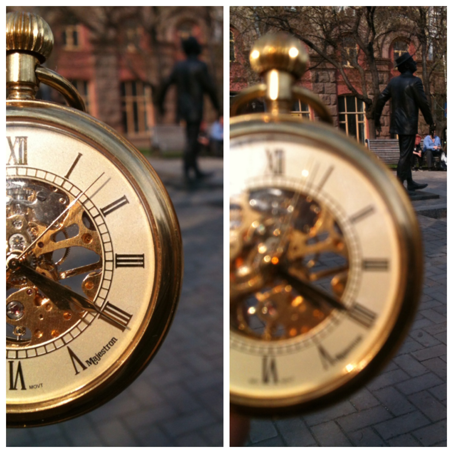 Автор фотографии часиков «Majestron» на фоне памятника известному провинциальному ТовароУпотрЕбителю начала XX века © маленький козачок