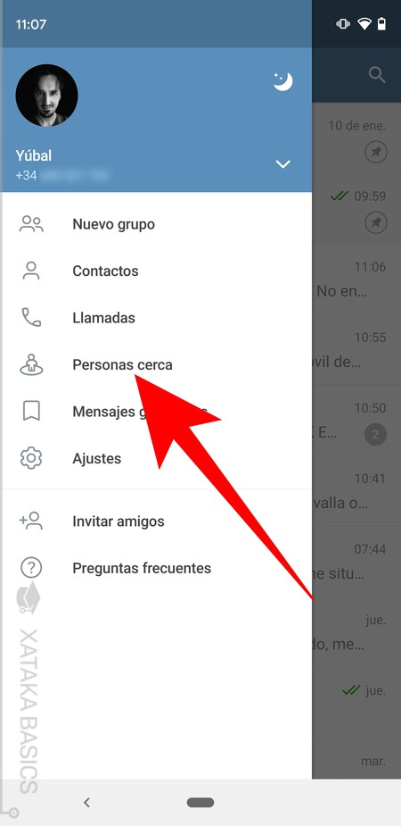 Personas cerca @ Telegram